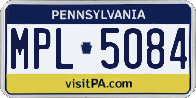 PA license plate MPL5084