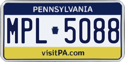 PA license plate MPL5088