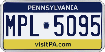 PA license plate MPL5095