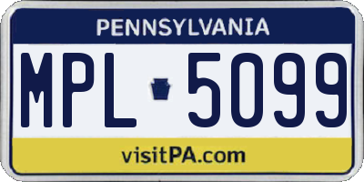 PA license plate MPL5099