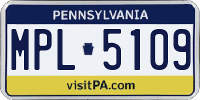 PA license plate MPL5109
