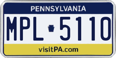 PA license plate MPL5110