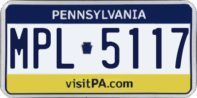 PA license plate MPL5117