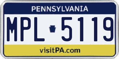 PA license plate MPL5119