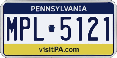 PA license plate MPL5121
