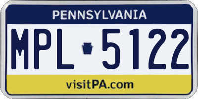 PA license plate MPL5122