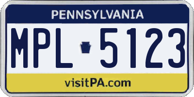 PA license plate MPL5123