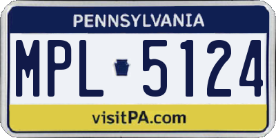 PA license plate MPL5124
