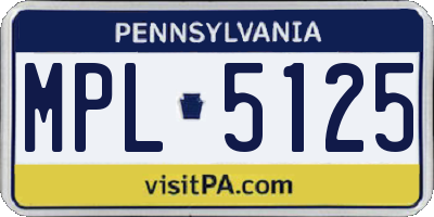 PA license plate MPL5125