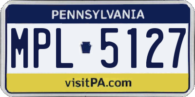 PA license plate MPL5127