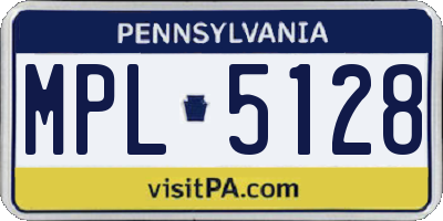 PA license plate MPL5128