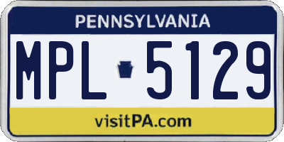 PA license plate MPL5129