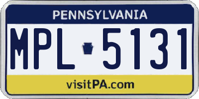PA license plate MPL5131