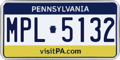 PA license plate MPL5132
