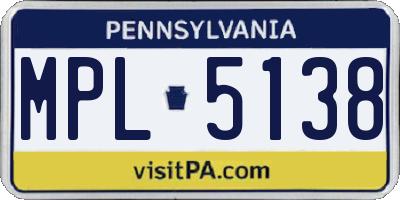 PA license plate MPL5138