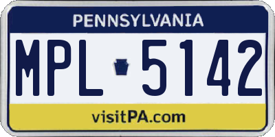 PA license plate MPL5142