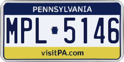 PA license plate MPL5146