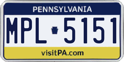 PA license plate MPL5151