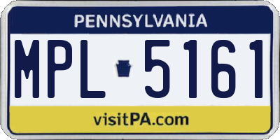 PA license plate MPL5161
