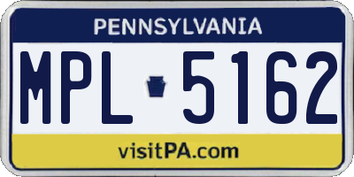 PA license plate MPL5162