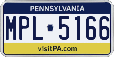 PA license plate MPL5166