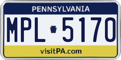 PA license plate MPL5170