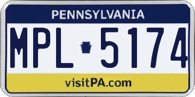 PA license plate MPL5174