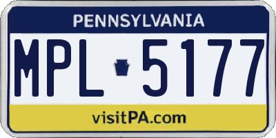 PA license plate MPL5177
