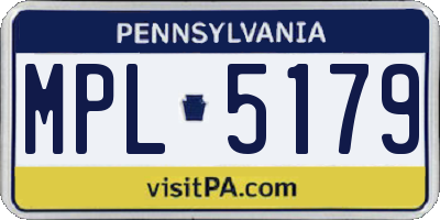PA license plate MPL5179