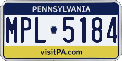 PA license plate MPL5184