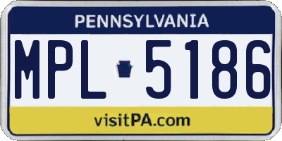 PA license plate MPL5186