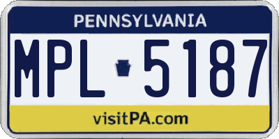 PA license plate MPL5187