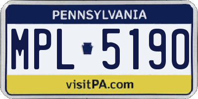 PA license plate MPL5190