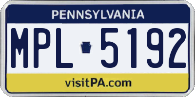 PA license plate MPL5192
