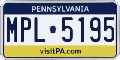 PA license plate MPL5195