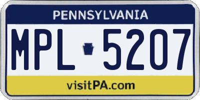 PA license plate MPL5207