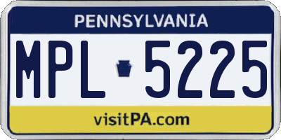 PA license plate MPL5225
