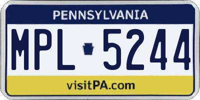 PA license plate MPL5244