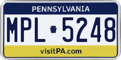 PA license plate MPL5248