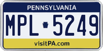 PA license plate MPL5249