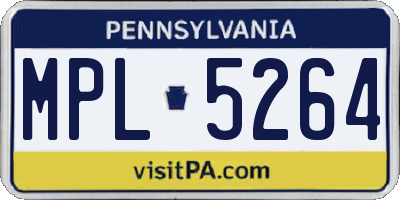 PA license plate MPL5264