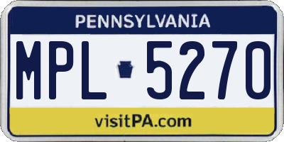 PA license plate MPL5270