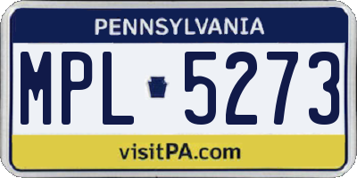 PA license plate MPL5273