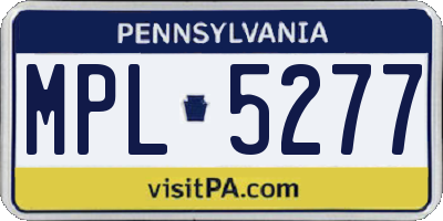 PA license plate MPL5277