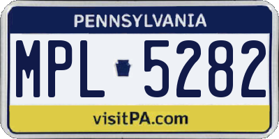 PA license plate MPL5282