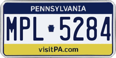 PA license plate MPL5284
