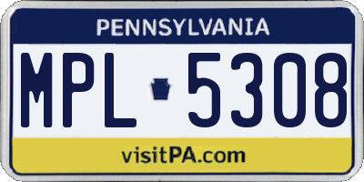 PA license plate MPL5308
