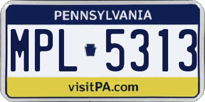 PA license plate MPL5313