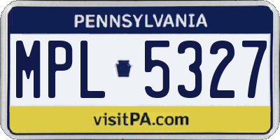 PA license plate MPL5327
