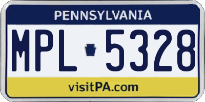 PA license plate MPL5328